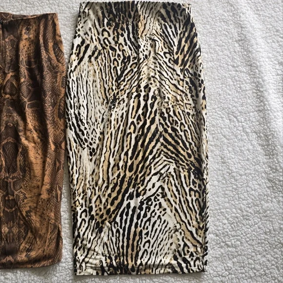 Animal Print Midi Skirts Set Of 2 - Picture 4 of 15